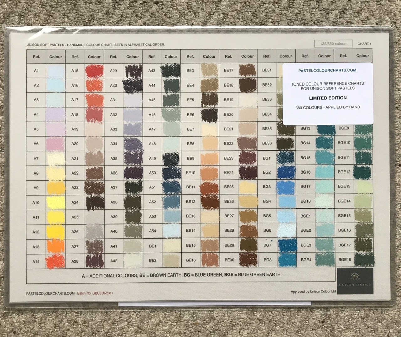 Colour Charts on Toned Grey Paper