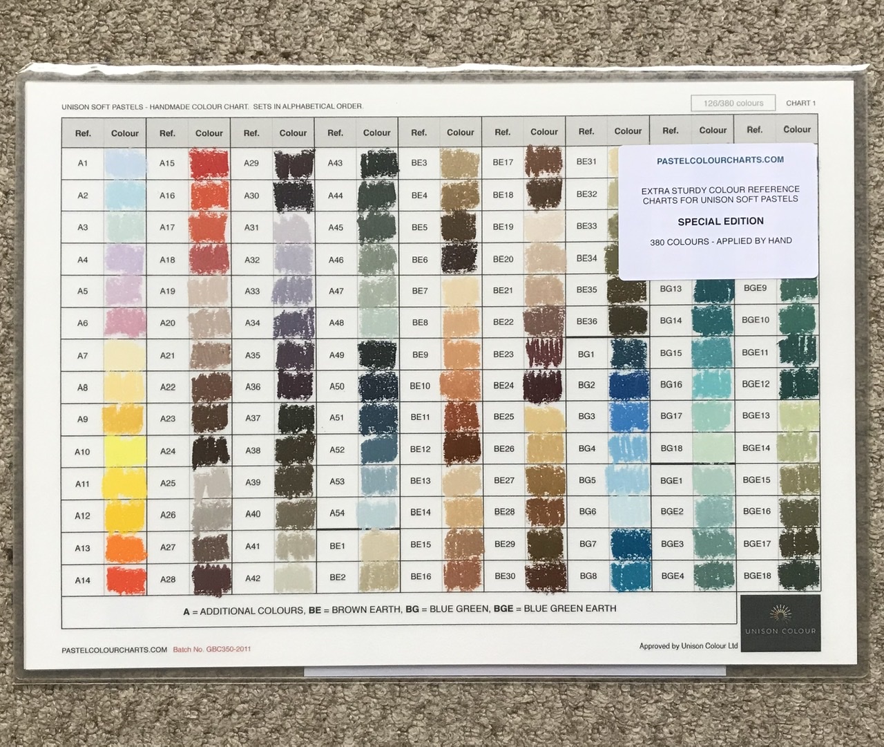 350mic Extra Sturdy Colour Charts